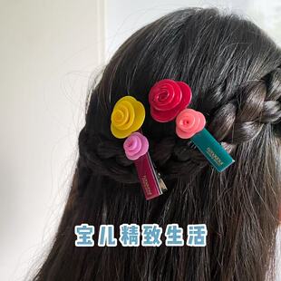 AZNAVOUR 韩国饰品GRAIN BEAUTE 发夹边夹鸭嘴夹 立体山茶花