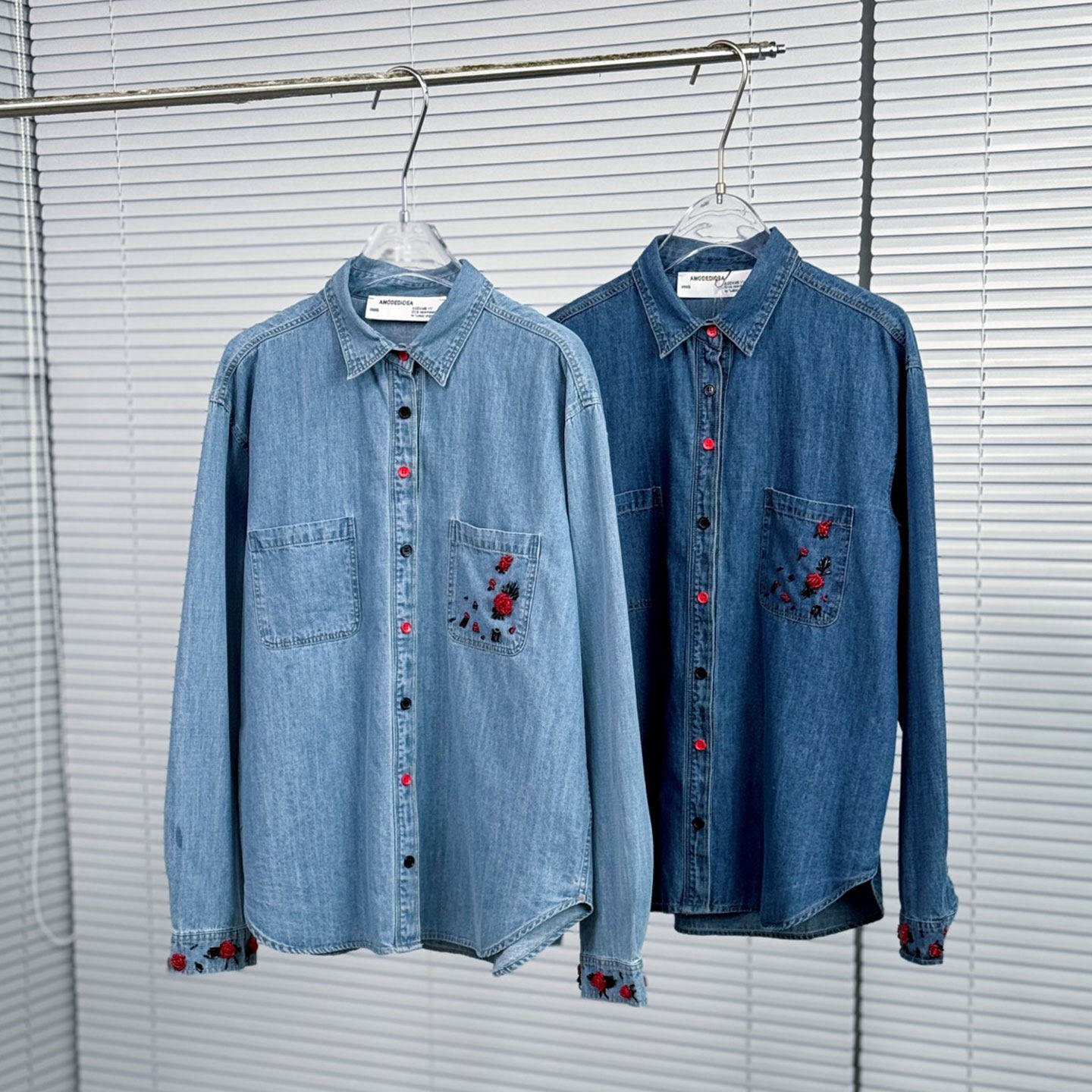 NKC.欧洲站小众深圳南油洋气质减龄中长款上衣薄单排扣牛仔衬衫女,女装/女士精品,衬衫,淘宝优惠券,粉丝福利购,淘宝优惠卷