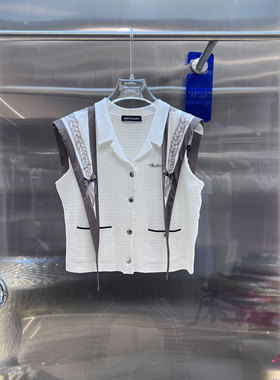 NKC.欧洲站小众BābyChìlling小香风肌理毛织马甲无袖针织开衫女