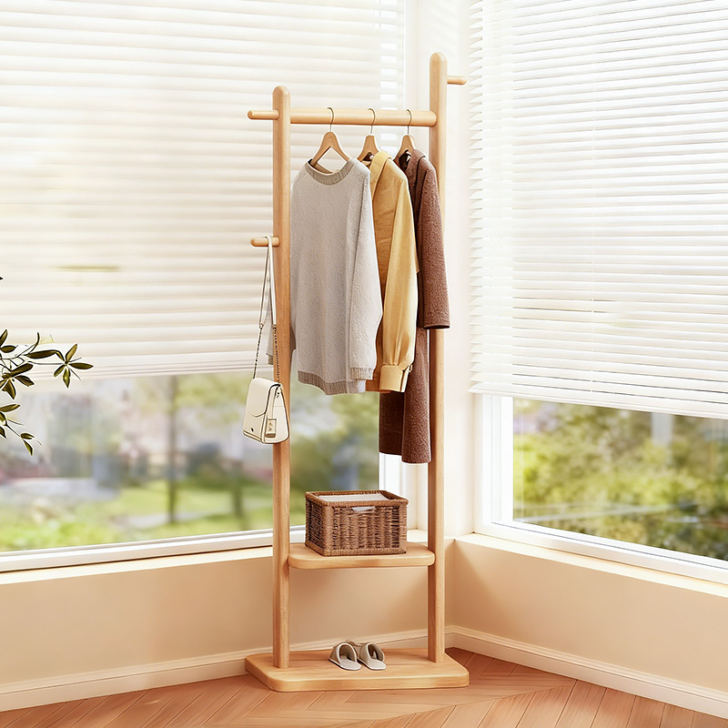 北欧实木衣帽架家用卧室衣服挂架