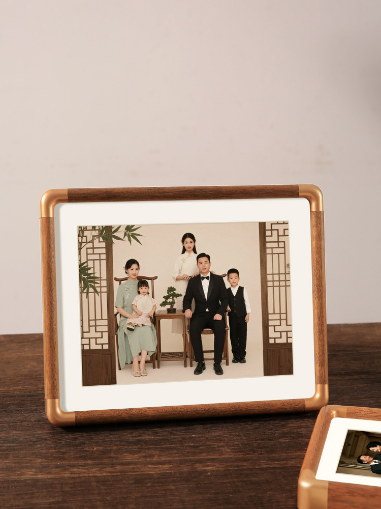 中式实木相框摆台洗照片做成相册7寸8高级感摆件画框空框装裱定制