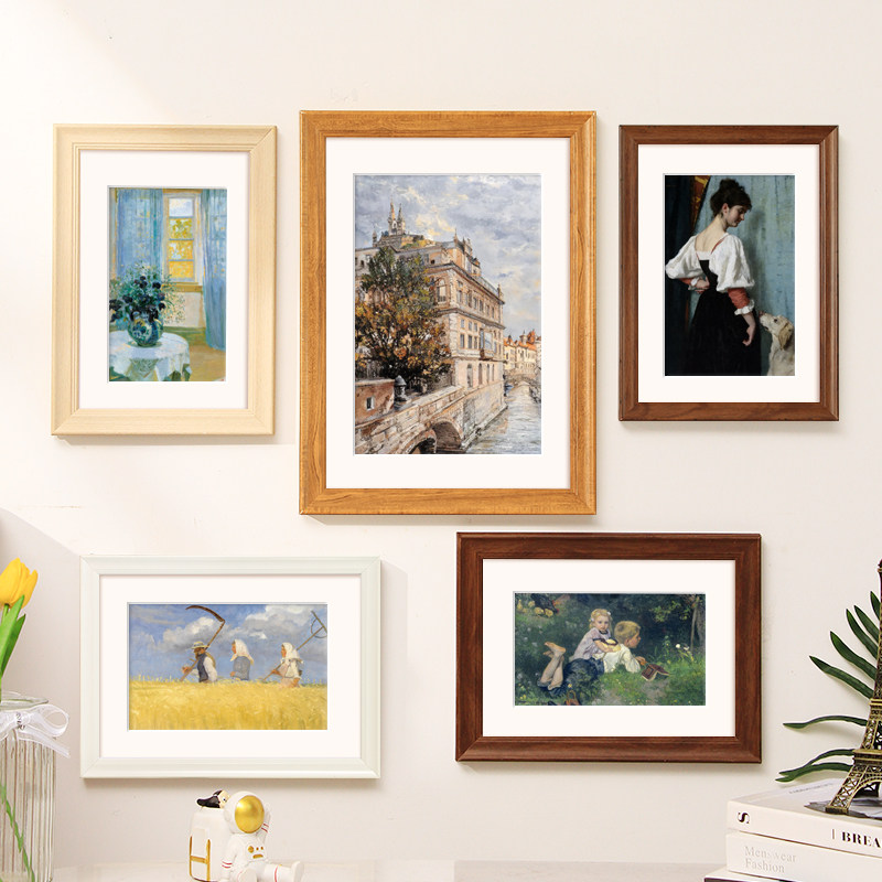 美式复古相框挂墙大尺寸油画裱框