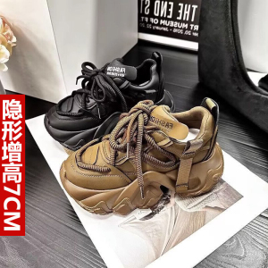 网红厚底老爹鞋女内增高2023新款小个子显高女鞋子今年爆款秋冬