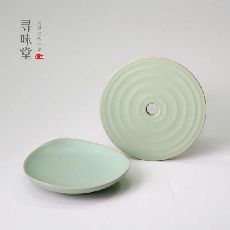 天青汝窑杯垫壶承｜高档正品开片汝瓷杯碟杯托陶瓷功夫茶具配件