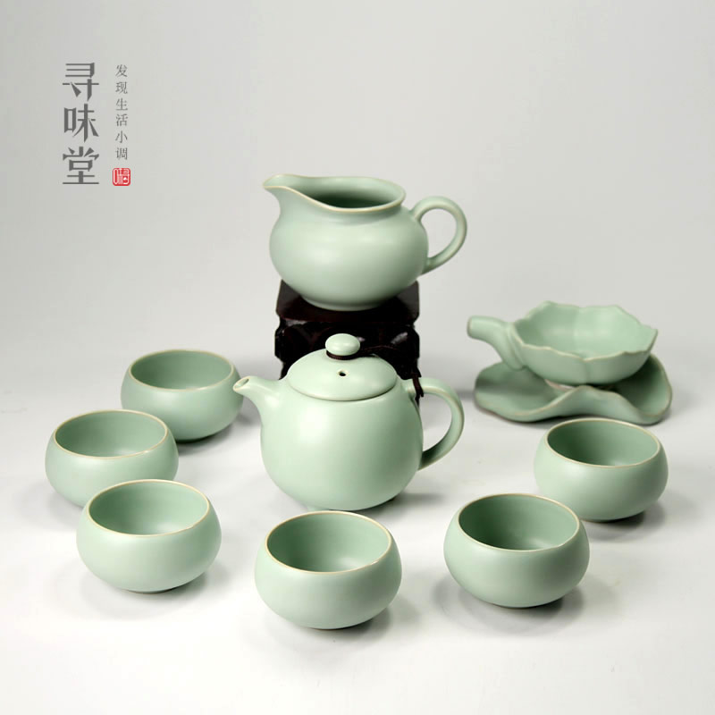 汝窑开片汝瓷家用茶具全套茶器