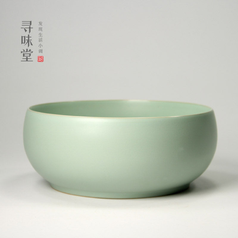 天青汝窑茶洗|高档正品开片手工汝瓷杯洗茶盂水盆陶瓷功夫茶具