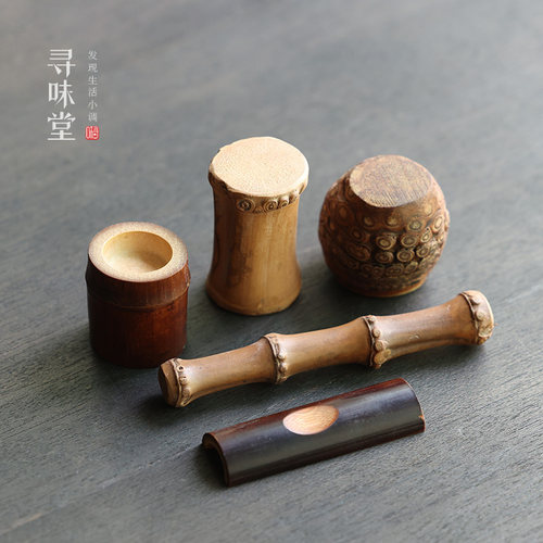 创意天然竹制搁置盖置笔架小配件