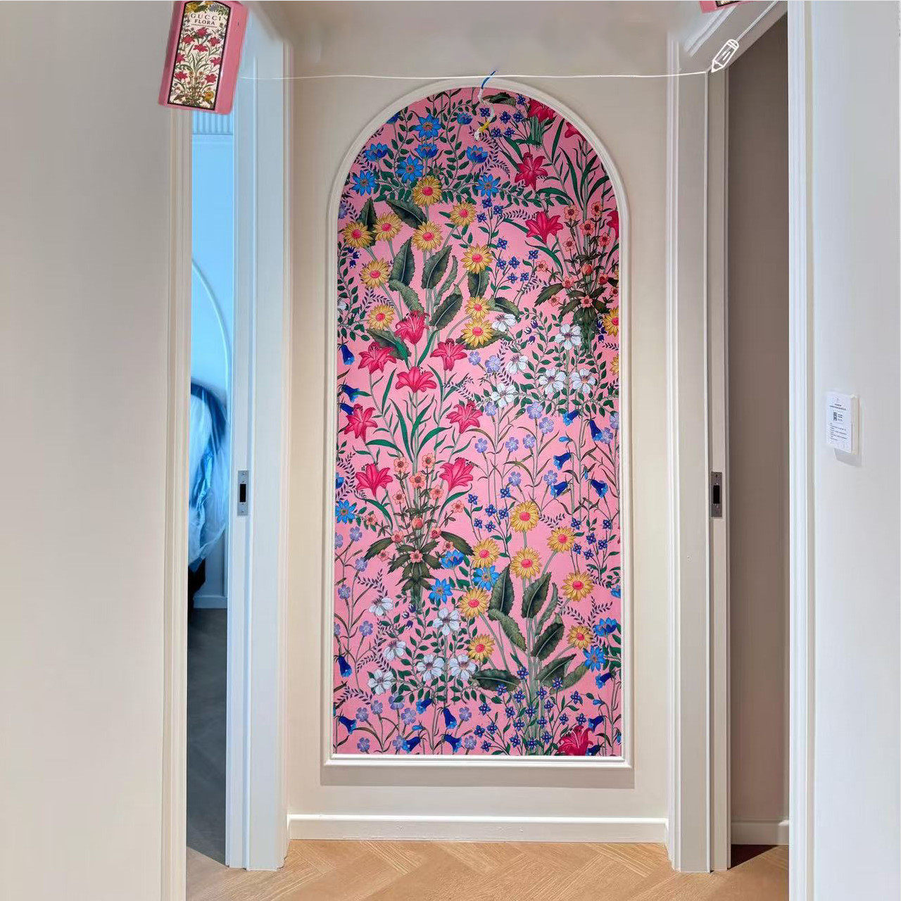 定制网红无缝墙布壁画现代轻奢花卉雏菊卧室玄关电视背景墙壁纸