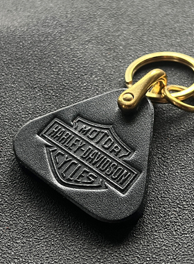 适用哈雷摩托车街霸继承者突破者滑翔肥仔机车钥匙扣真皮牛皮挂件