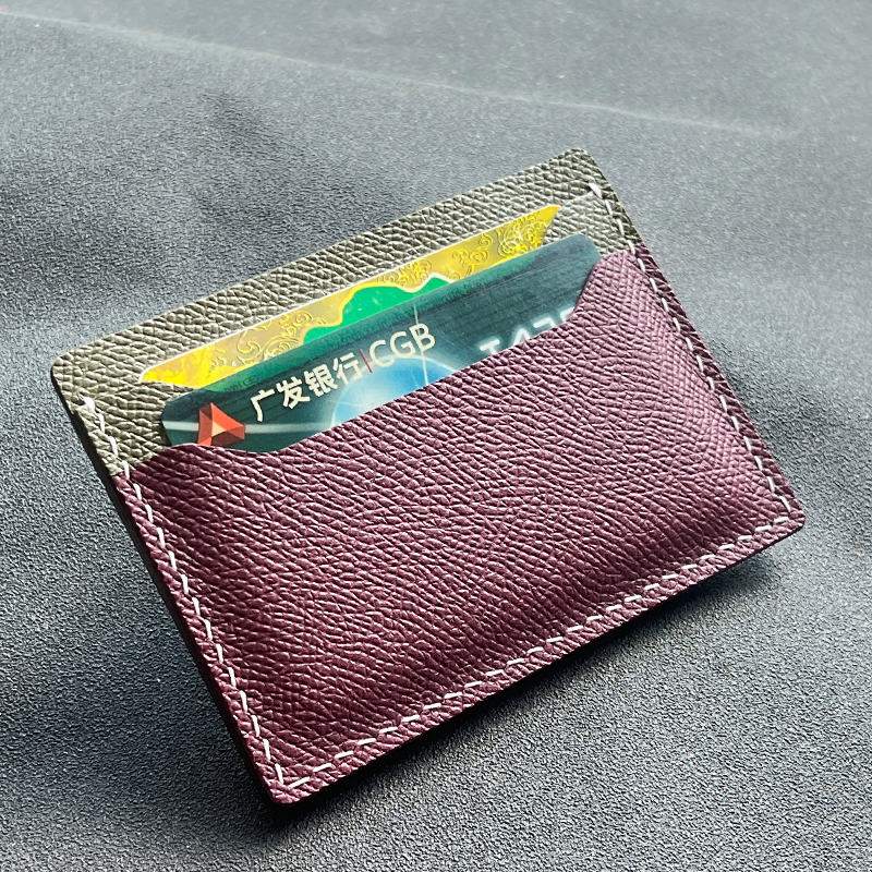 拼接撞色手工真皮卡包男女式超薄卡夹掌纹牛皮银行卡信用卡片包