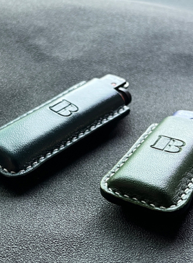 适用草蜢打火机皮套Cricket一次性打火机皮套保护套牛皮手工定制