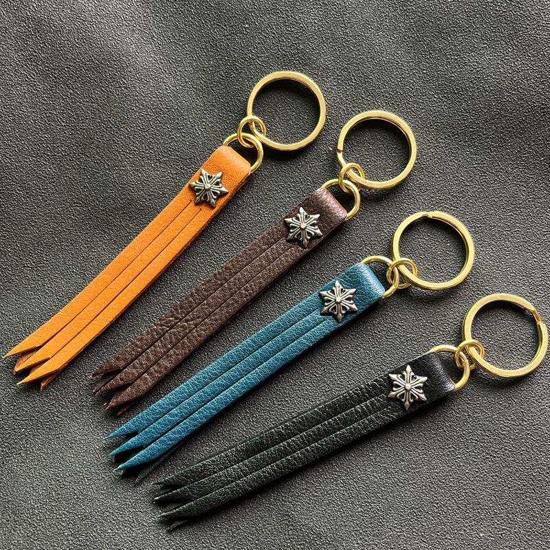 真皮牛皮钥匙扣挂件包包流苏吊穗