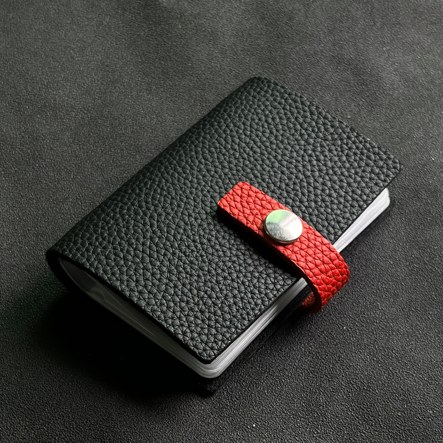 撞色卡包真皮男士大容量名片卡夹