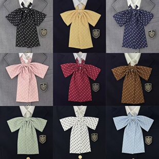 原创jk制服领带波点长柄领花少女可爱学生女学院风配饰圆点领结