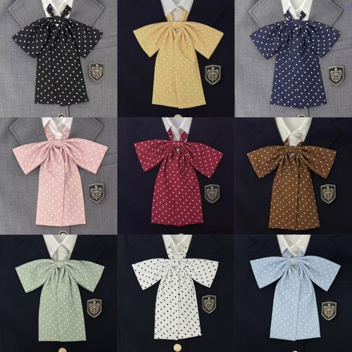 原创jk制服领带波点长柄领花少女可爱学生女学院风配饰圆点领结