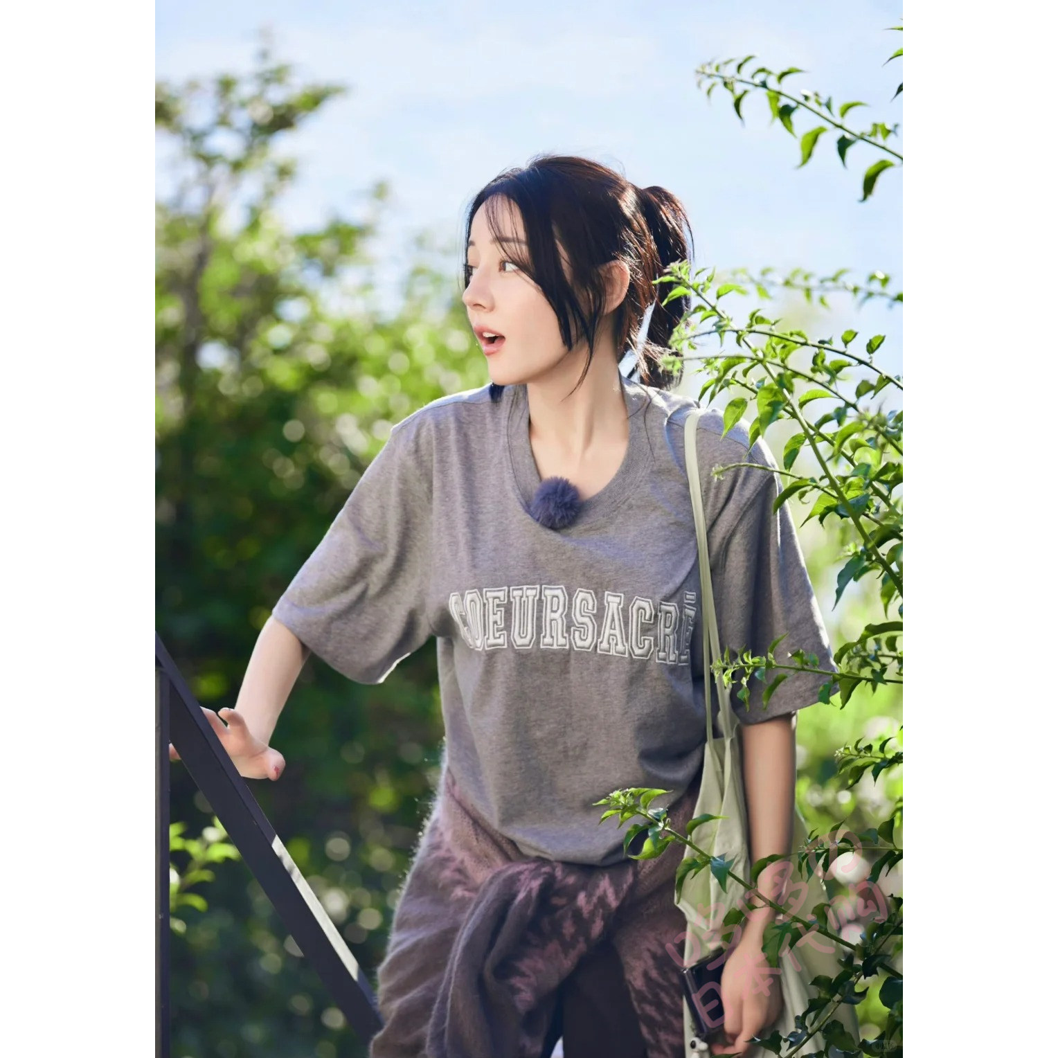 日本代购迪丽热巴同款女短袖T恤
