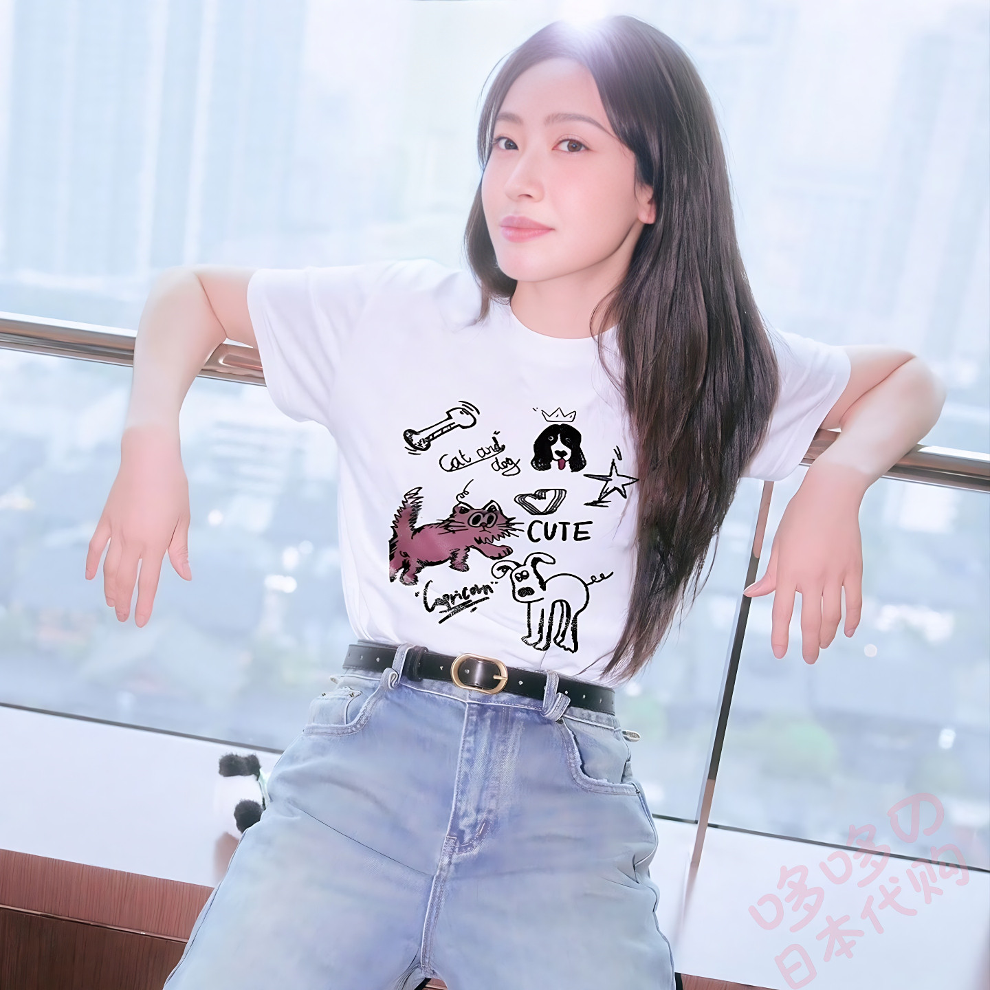 日本代购潮牌宋茜同款女短袖T恤