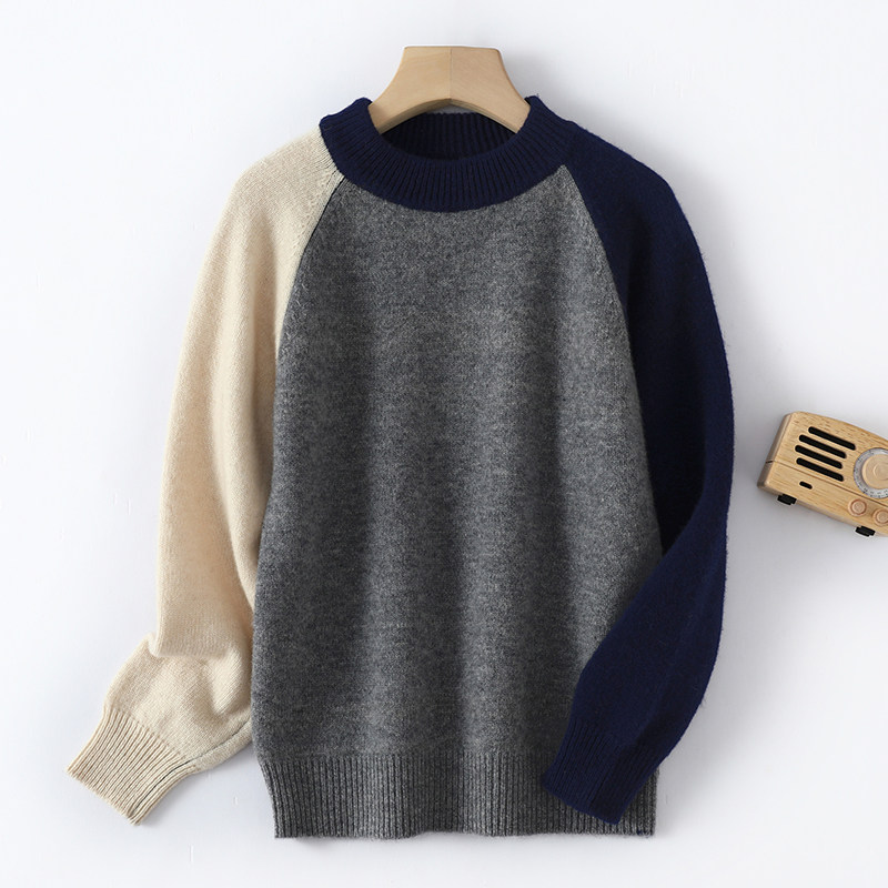 【100%羊毛】秋冬儿童纯羊毛男童半高领女童拼色加厚长袖针织衫,童装/婴儿装/亲子装,毛衣/针织衫,淘宝优惠券,粉丝福利购,淘宝优惠卷