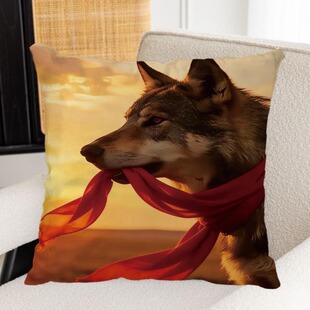 狼王格林千里寻你重返狼群李微漪抱枕纪录片周边萌宠客厅沙发抱枕