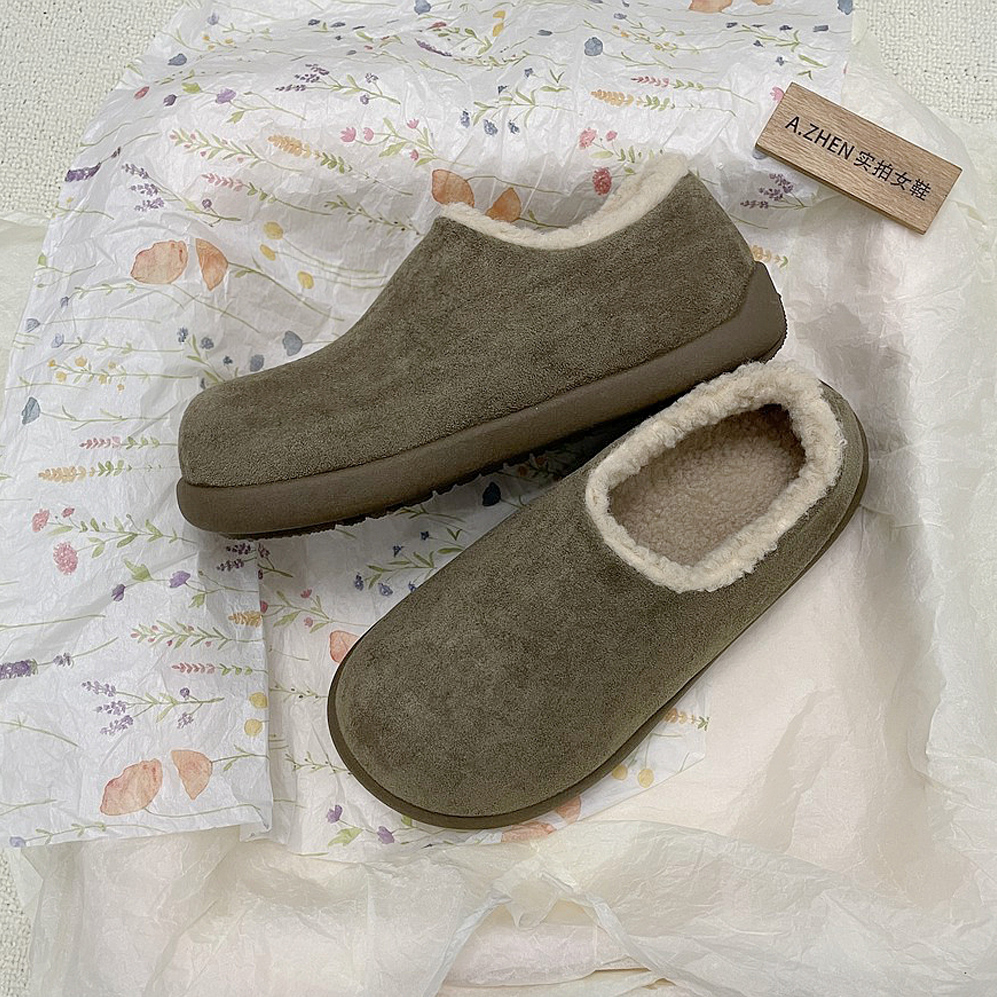 棉鞋土豆雪地靴加绒勃肯棉鞋