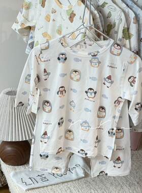 春夏儿童莱赛尔九分裤家居服套装