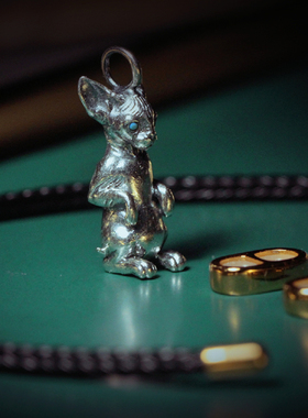 男女S925银镶嵌绿松项链吊坠个性