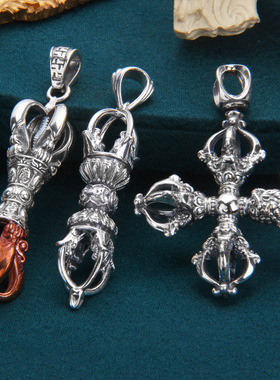 男女S925银复古项链吊坠小众