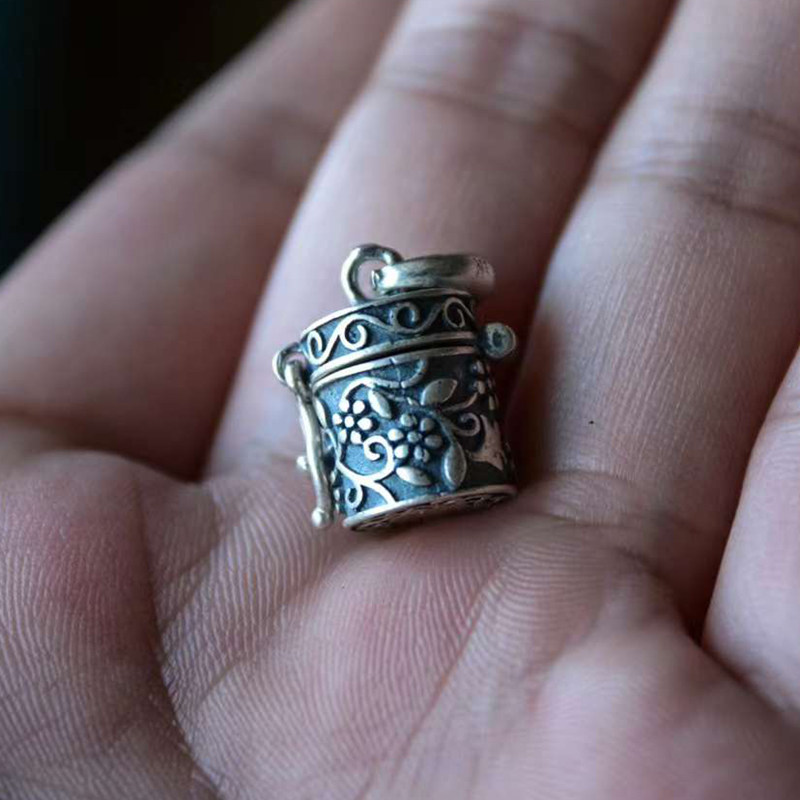 SAMTAO项链吊坠S925银民族风浮雕花嘎乌盒复古男女情侣挂件小众,饰品/流行首饰/时尚饰品新,项坠/吊坠,淘宝优惠券,粉丝福利购,淘宝优惠卷