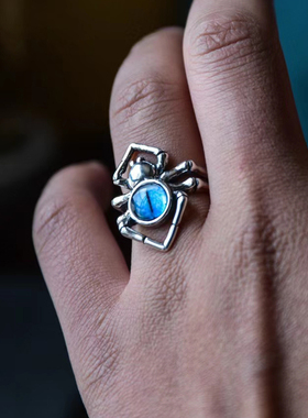 镶嵌戒指S925银个性欧美风男女