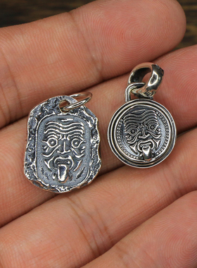 SAMTAO项链S925银吊坠民族风复古个性小众扎基拉姆西藏女财神挂件