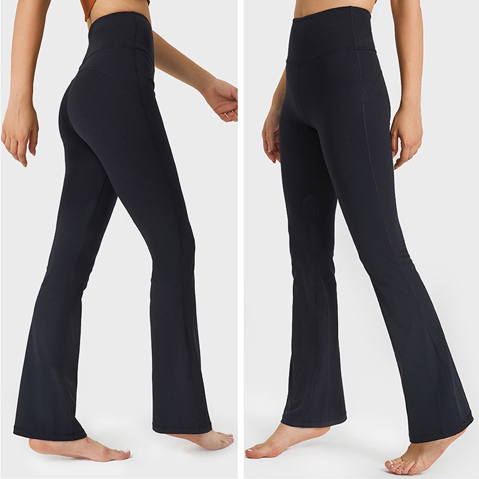 高腰提臀微喇叭瑜伽裤女显瘦垂感外穿加长显腿长长裤LU舞蹈裤春夏