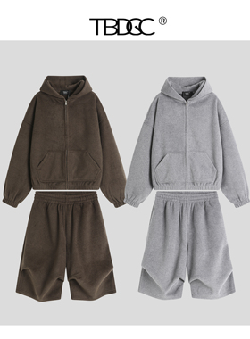 25秋冬小众设计师系列羊毛混纺宽松连帽开衫女休闲百搭潮流款