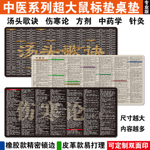 维豹橡胶布面中医中药养生桌垫