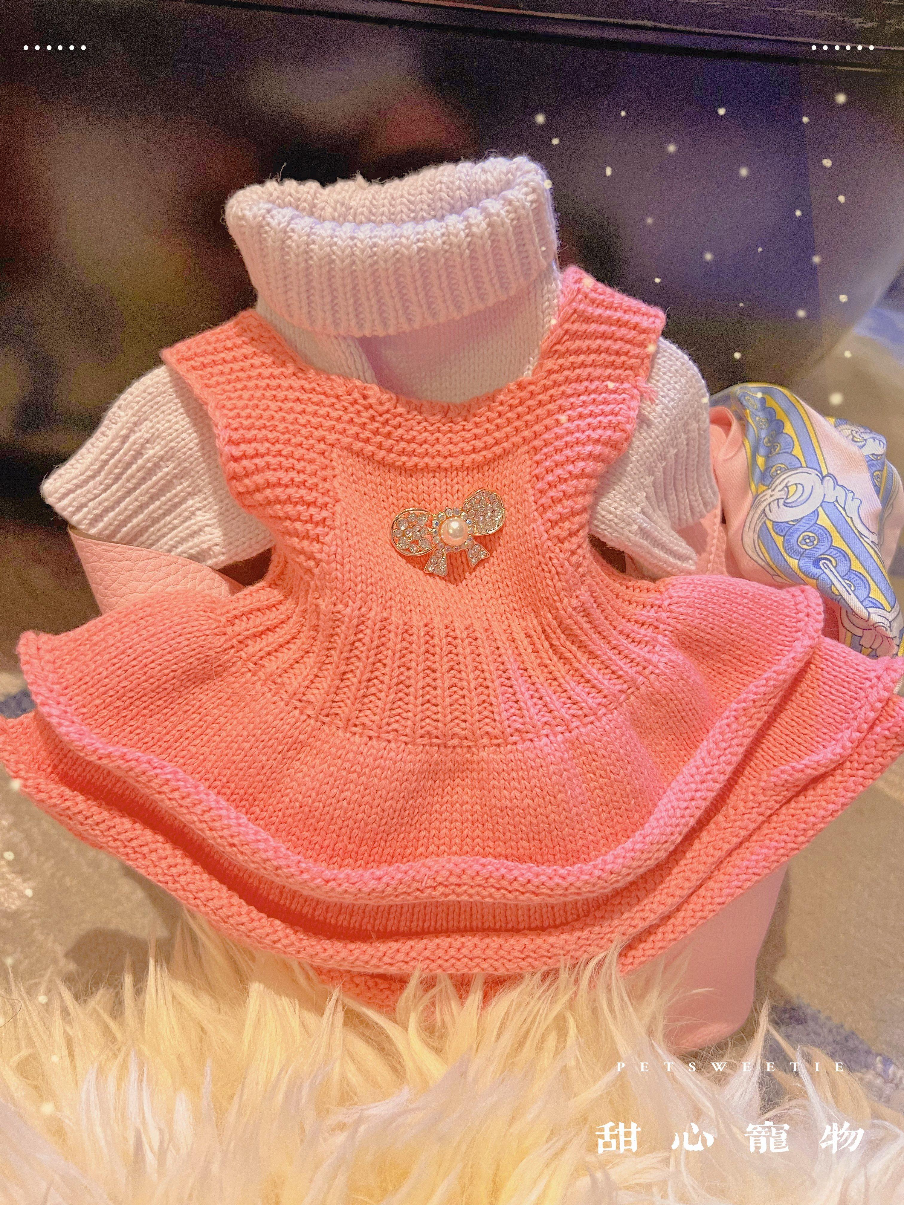 全棉仙女裙护肚子毛衣 宠物小狗马尔济斯泰迪犬防掉猫咪秋冬服装