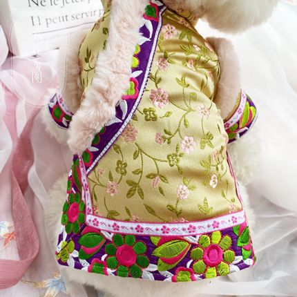 重工千秋花百图 手绣狗狗华服小狗衣服秋装喜庆唐装贵妃钮祜禄氏,宠物/宠物食品及用品,狗宠物服装/雨衣,淘宝优惠券,粉丝福利购,淘宝优惠卷