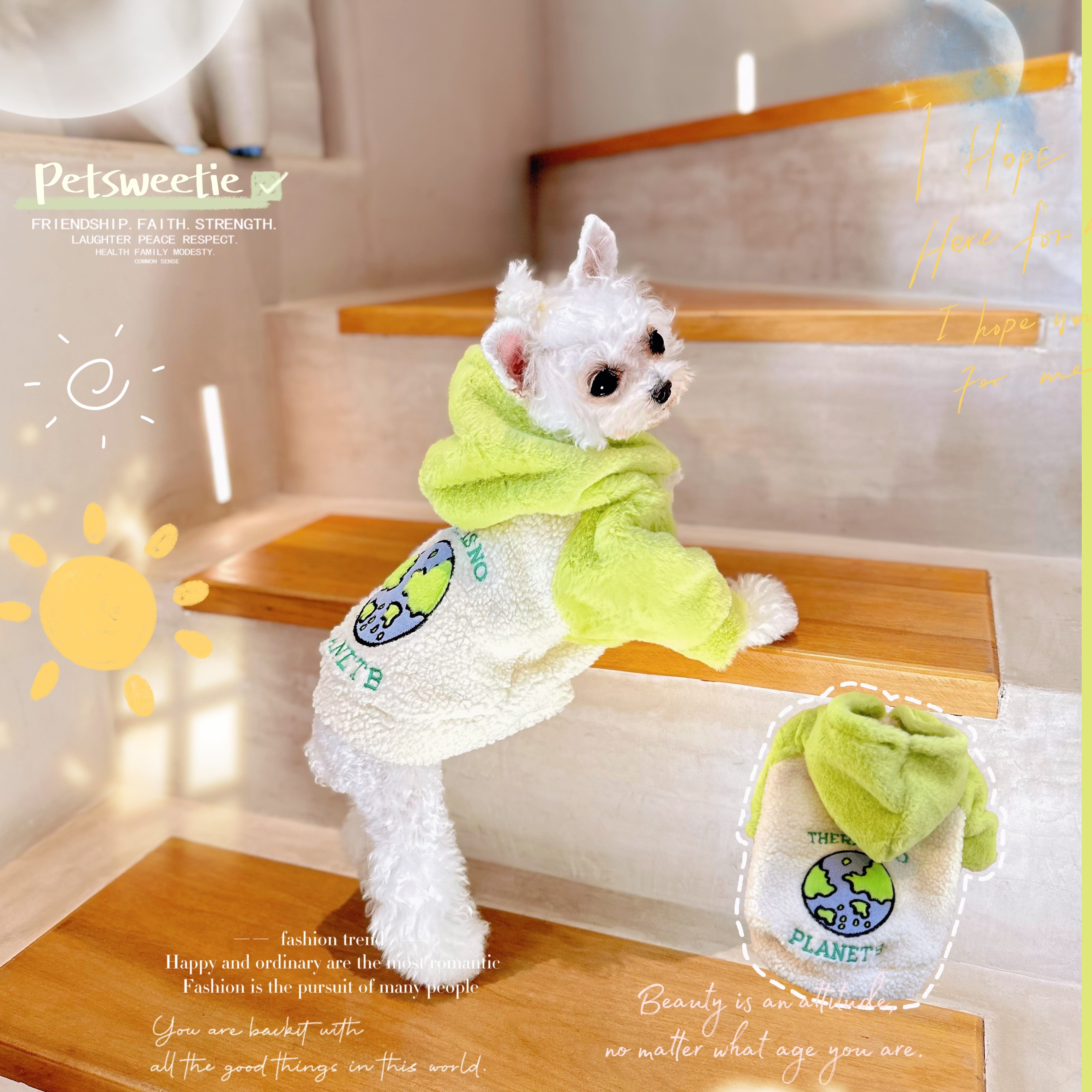 《星球》外套宠物比熊博美吉娃娃狗狗衣服两脚衫衣冬款卫衣带牵引