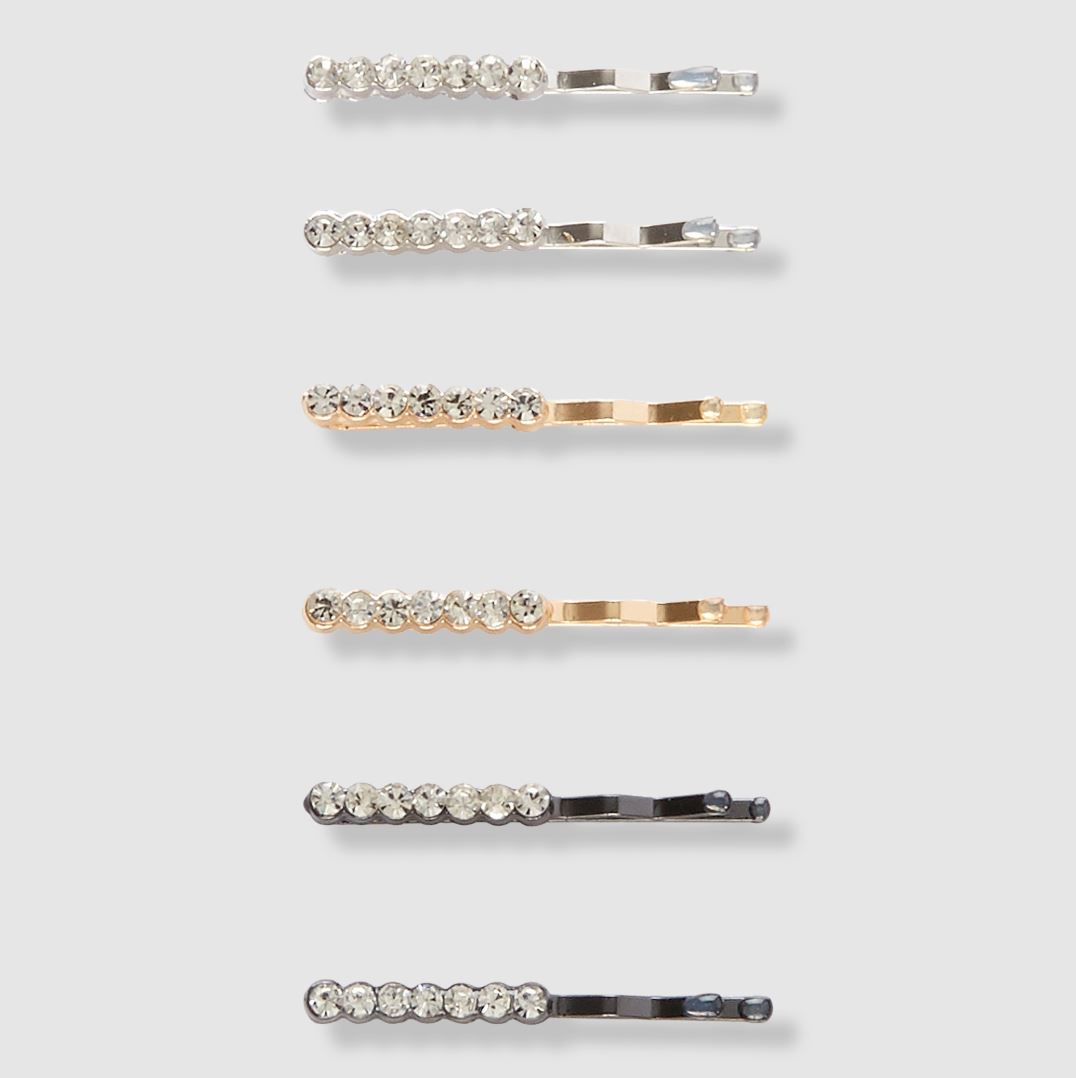 美单 仿钻装饰简洁百搭基础款小号发夹边夹侧夹碎发刘海夹 一卡