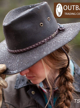 美国进口OUTBACK油布牛仔帽防雨水不怕折西部马术帽男女