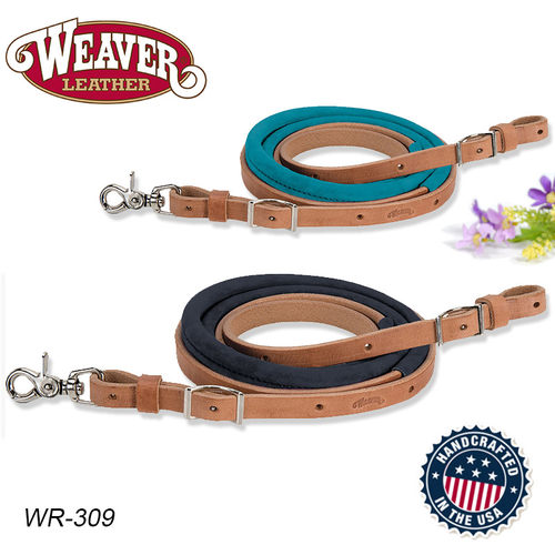 美国进口Weaver西部缰绳 翻毛皮快钩短缰绳 重型牛皮缰马具配件