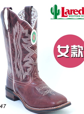 美国正品Laredo西部牛仔靴美式中筒靴骑马马靴子
