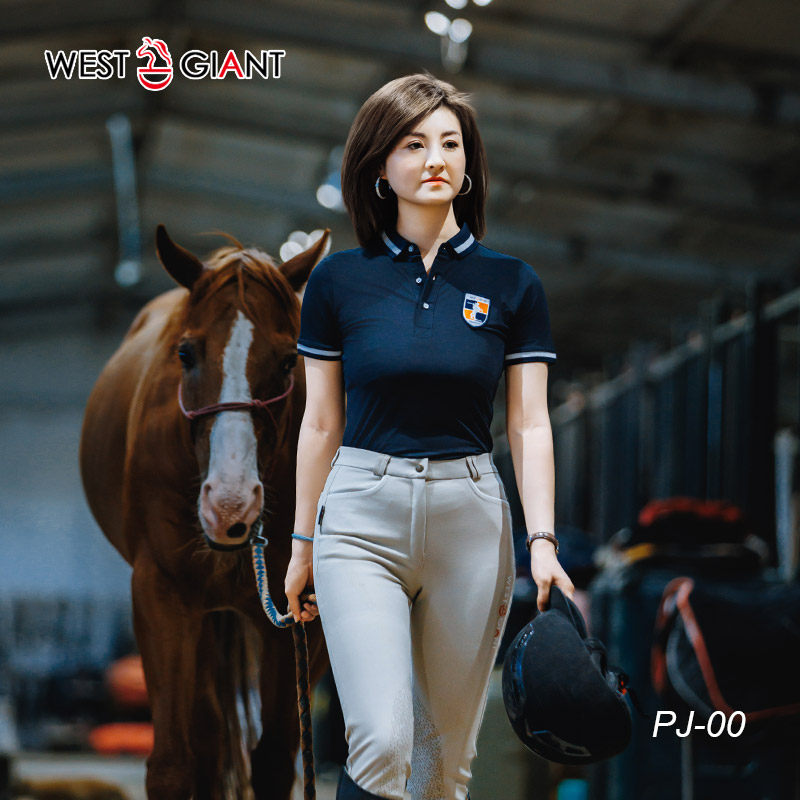 夏季轻薄马术T恤Polo衫男女速干透气骑马短袖队服西部巨人