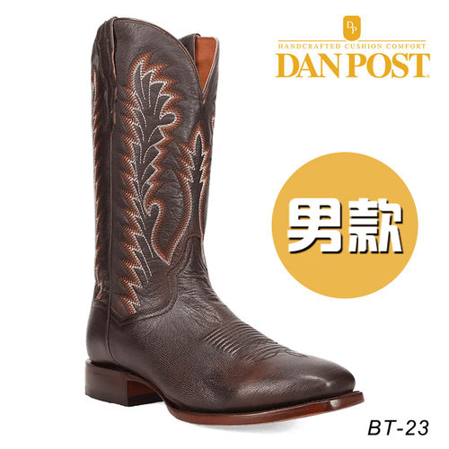 美国进口DanPost西部牛仔靴 男款美式骑马马靴中筒靴皮底