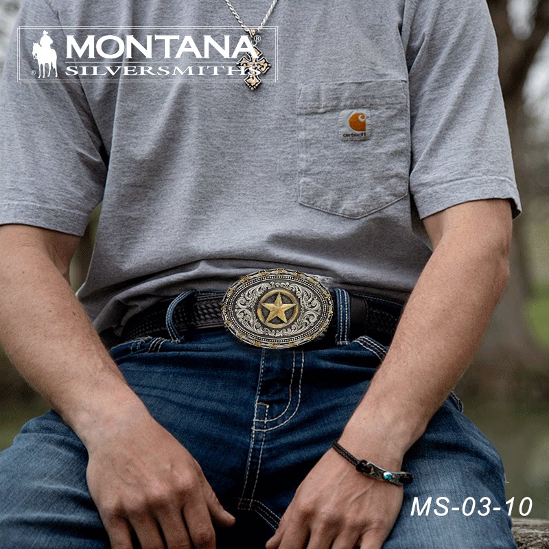 美国进口MONTANA西部牛仔腰带巴扣装饰扣牛仔装备