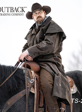 美国进口OUTBACK油布风雨衣皮领男女款 西部牛仔休闲野骑防风保暖
