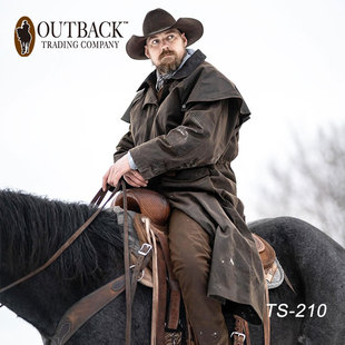 美国进口OUTBACK油布风雨衣皮领男女款 西部牛仔休闲野骑防风保暖