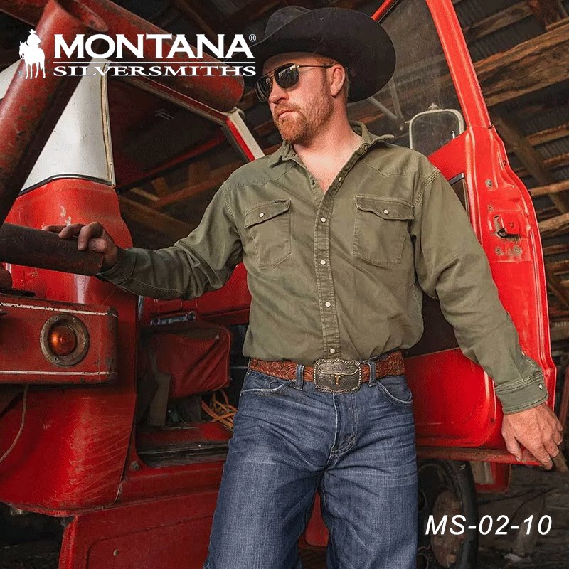 美国进口Montana蒙大拿西部腰带扣牛仔皮带巴扣牛仔精神