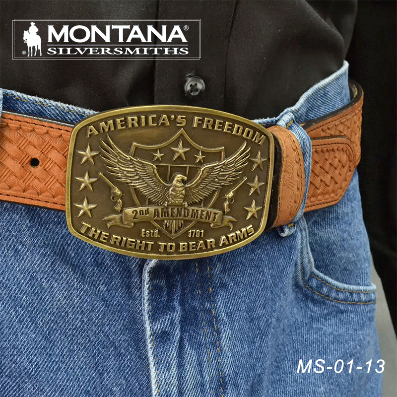 美国进口MONTANA黄铜底座西部牛仔腰带装饰扣巴扣腰带扣