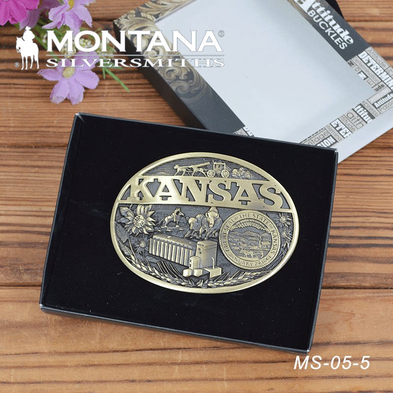 美国进口Montana蒙大拿西部腰带扣牛仔皮带巴扣腰带装饰扣