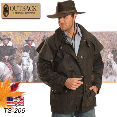 美国进口油蜡布风衣防水挡风保暖