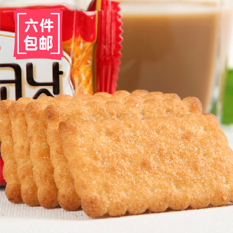 韩国食品进口乐天蜂蜜八达椰奶饼干营养?#36152;?#28857;高纤粗粮饼零食